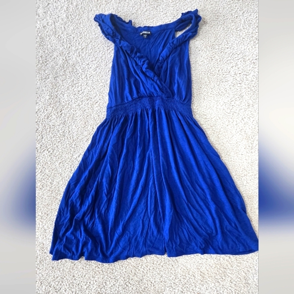 Express V-Neck Ruffle Mini Dress Size Medium